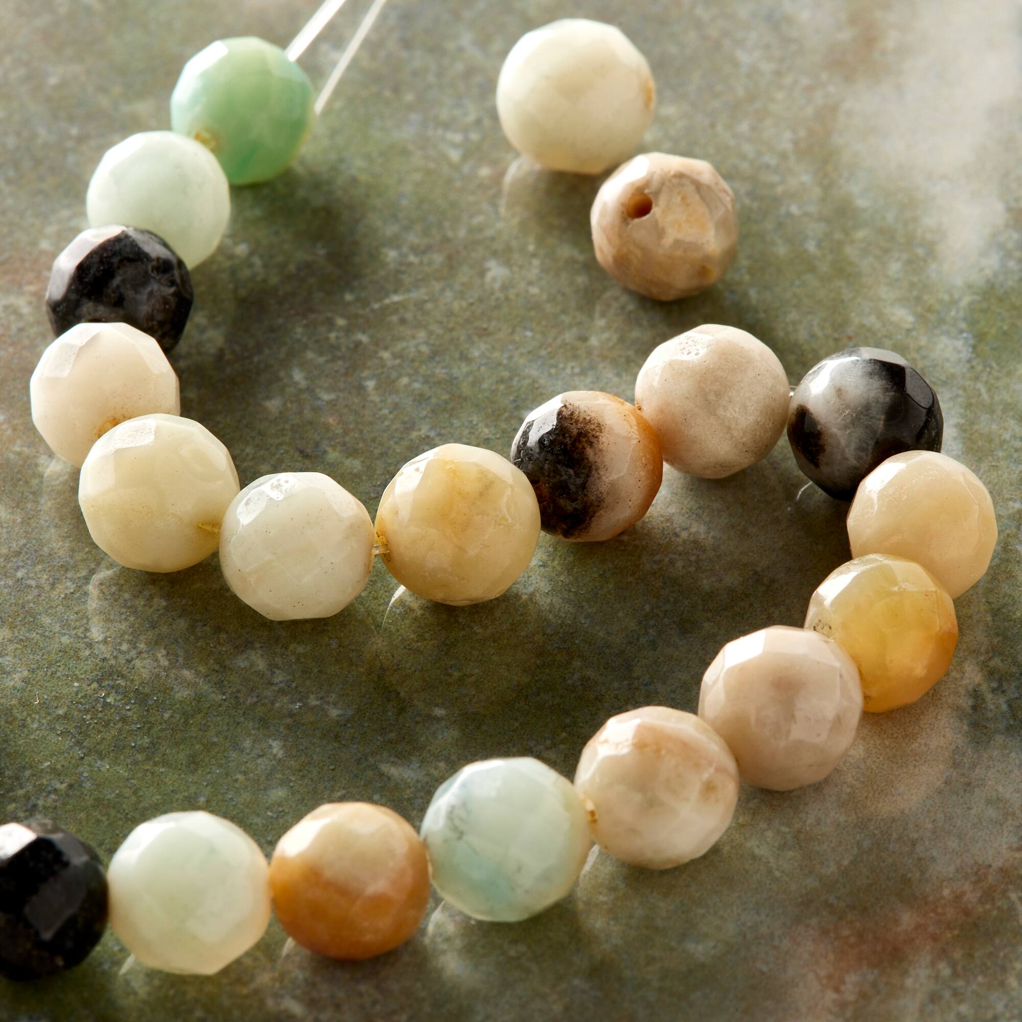 Aqua Amazonite Faceted Round Beads by Bead Landing™, 8mm